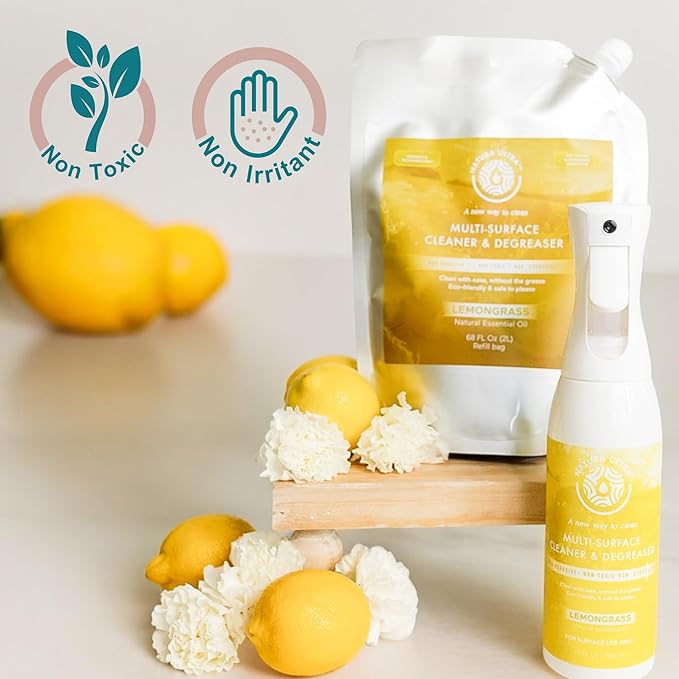 Multi-Surface Cleaner &amp Degreaser (Refill Bag 2L) Eco-Friendly &amp Non- Toxic Cleaner &amp Degreaser to Clean &amp Remove Grease and Grime Lemongrass