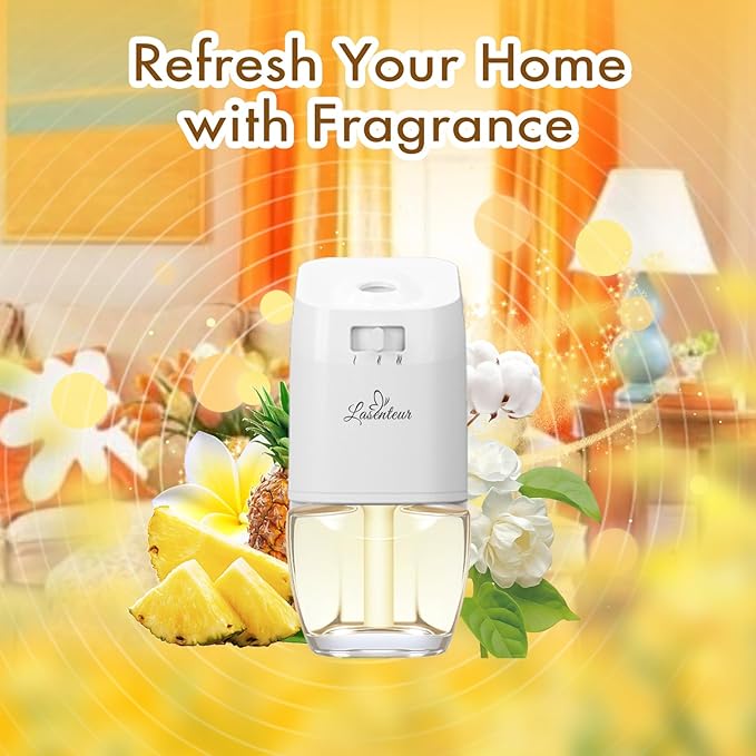 Plug In Air Freshener Refills for Home – Jasmine Hawaiian Cotton Scent 12 Count 7.92 Fl Oz Compatible with Air Wick &amp Glade Not for Glade Plus Scented Refill for Home Bathrooms Bathroom U