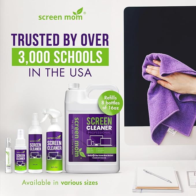 Screen Cleaner Spray and Wipe Kit 16oz and 4 Pack Microfiber Towel Bundle - Electronics Cleaner Spray TV Screen Cleaner for Smart TV Computer Phone iPad Laptop Screen Cleaner Car Screen Cleaning Kit