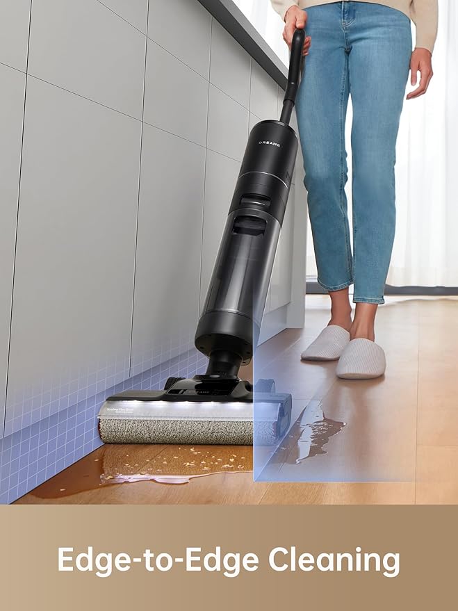 DREAME H13 Pro Wet Dry Vacuum Cleaner Smart Floor Cleaner Vacuum Mop for Hard Floors 140°F Brush Wash Hot Air &amp Dual Rotation Self-Cleaning GlideWheel Power System Great for Sticky Messes