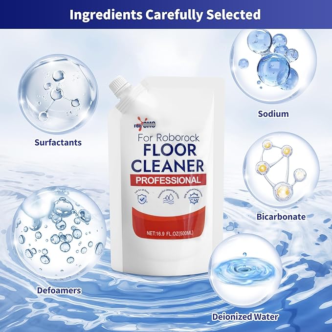 Floor Cleaning Solution 2 bags Refill Fresh Scent Compatible with Roborock Series &amp All Robot Vacuums Eco-Safe Streak-Free Formula for Hard Floors Pet &amp Kid Friendly