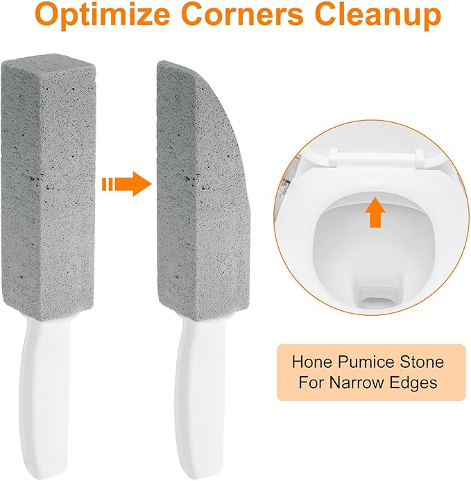 HARFINGTON 9pcs Pumice Stone Toilet Bowl Cleaner with Handle for Hard Water Marks Cleaning on Toilets Grills Tiles Grout Sinks Bathtubs Pools WhiteGray