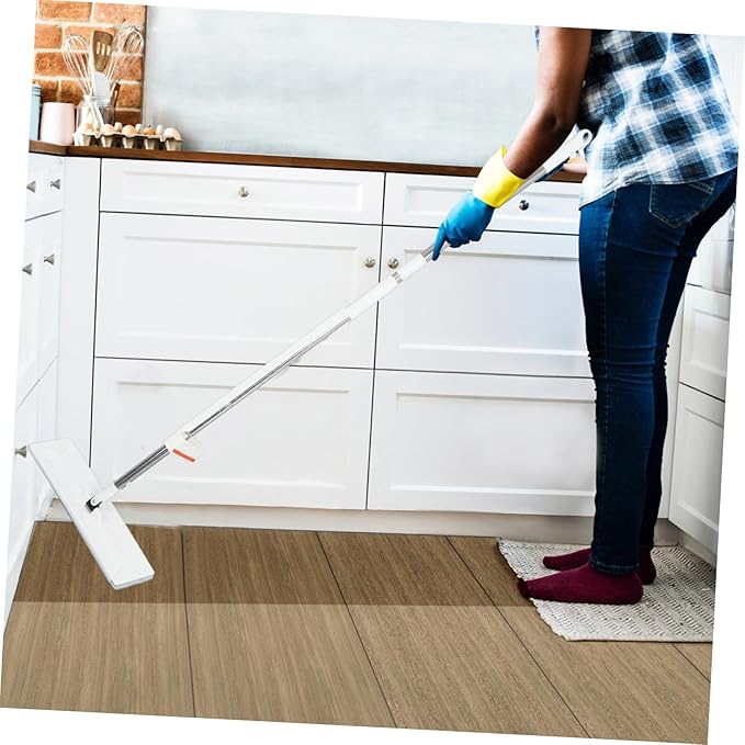 Portable Dual Function Floor Cleaning Mop Wet Dry Flat Mop with Replaceable Microfiber Pads Self Squeeze Design for Efficient Home Cleaning Tasks