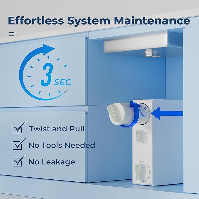 iSpring RO500-ORB Reverse Osmosis System NSF 58 Certified 500 GPD Under Sink RO System Tankless Reverse Osmosis Water Filter 2:1 Pure to Drain Ratio White Oil Rubbed Black Faucet