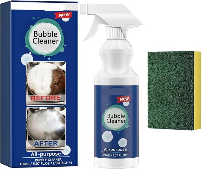 Kitchen Grease Foam Cleaner - Heavy-Duty Degreaser For Stove Hood Exhaust Pipe Walls &amp Cookware - Spray &amp Wipe For Stubborn Oil Stains(3PCS)