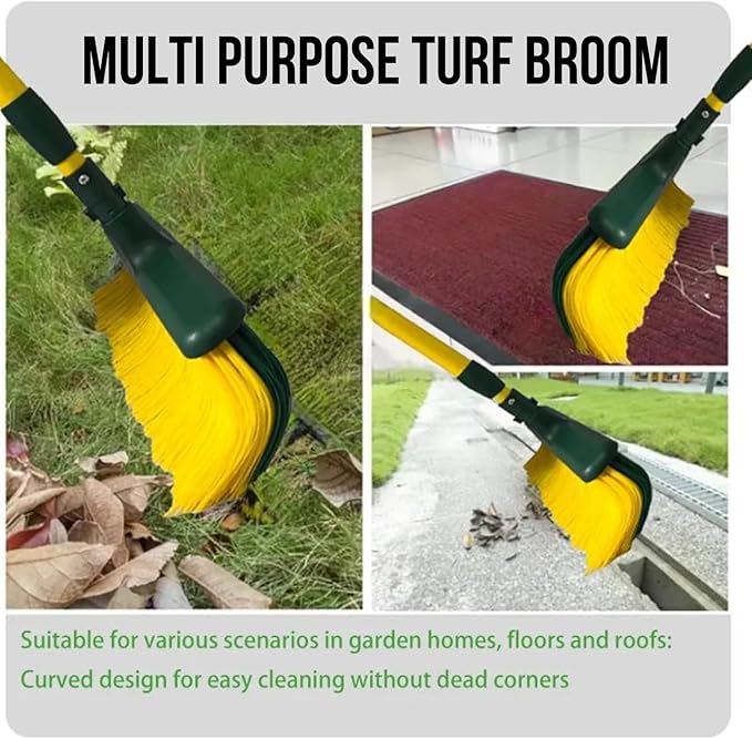 Artificial Grass Turf Broom - Astroturf Rake/Brush. Also Great Carpet Rake &amp Groomer (Curved Bristle)