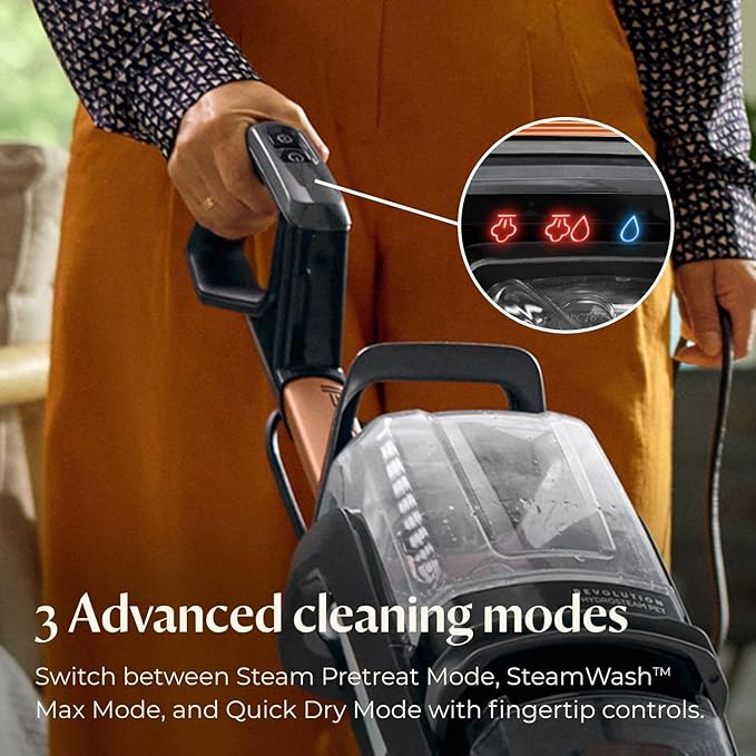 BISSELL Revolution HydroSteam Pet Carpet Cleaner Upright Deep Cleaner HydroSteam Technology 2-in-1 Pet Upholstery Tool &amp Formulas Included 3432