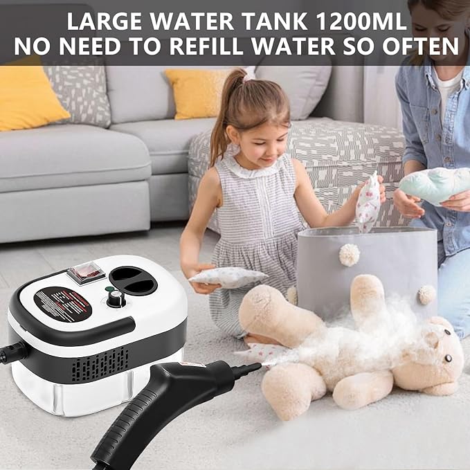 Handheld Steam Cleaner 2500W Pressurized Steam Cleaner with 3 Brush Heads Portable Steam Cleaner for Home Car Furniture Kitchen Bathroom and Wall Blue