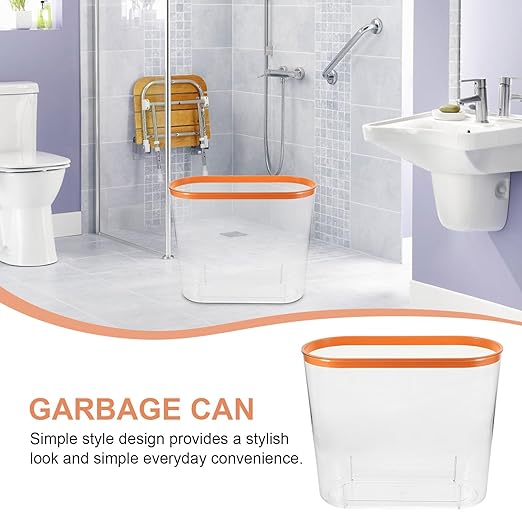 Garneck Wastebasket Trash Can for Bathroom Bedroom 33X14.6X17.7Cm Red Household Garbage Bin Without Lid Space-Saving Living Room Trash Bin for Home Use
