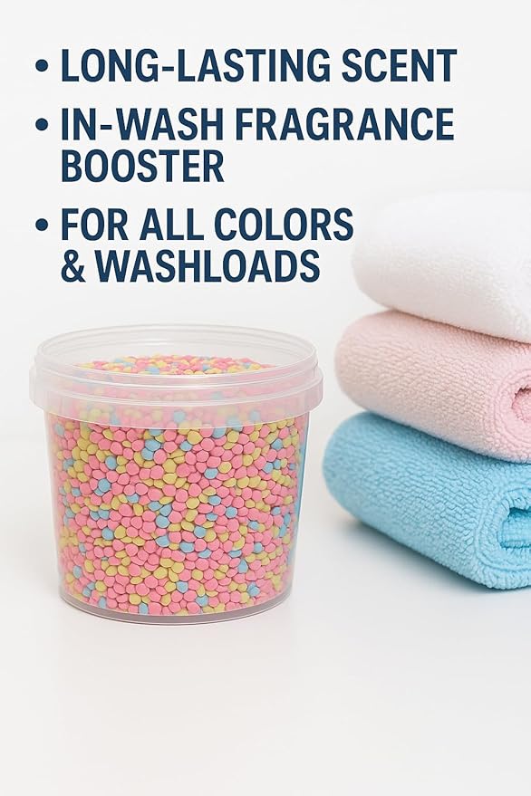 Scented Laundry Powder Beads 6 Pounds Long-Lasting Fragrance Booster and Washloads Multi-Color Heart Shaped Beads