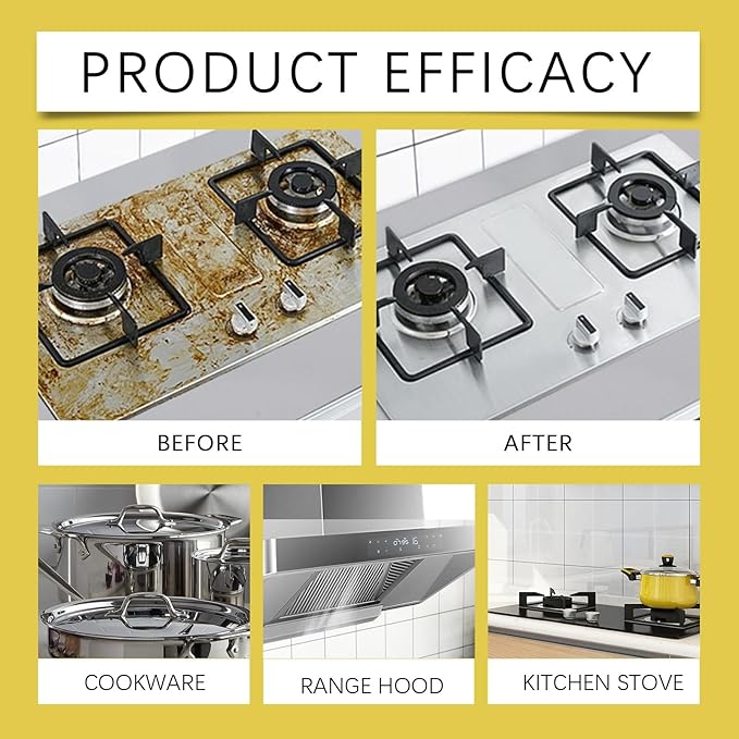 Kitchen Degreaser Cleaner - Foam Spray For Stovetops &amp Countertops Powerful Grease Removal Gentle Formula(3PCS)