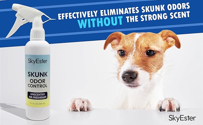Skunk Odor Control - Unscented Air Freshener - Pet-Safe Odor Eliminator Spray - Instant and Non-Irritating - Colorless Formula for Stain-Free Odor Removal - Safe for Home and Pet Areas