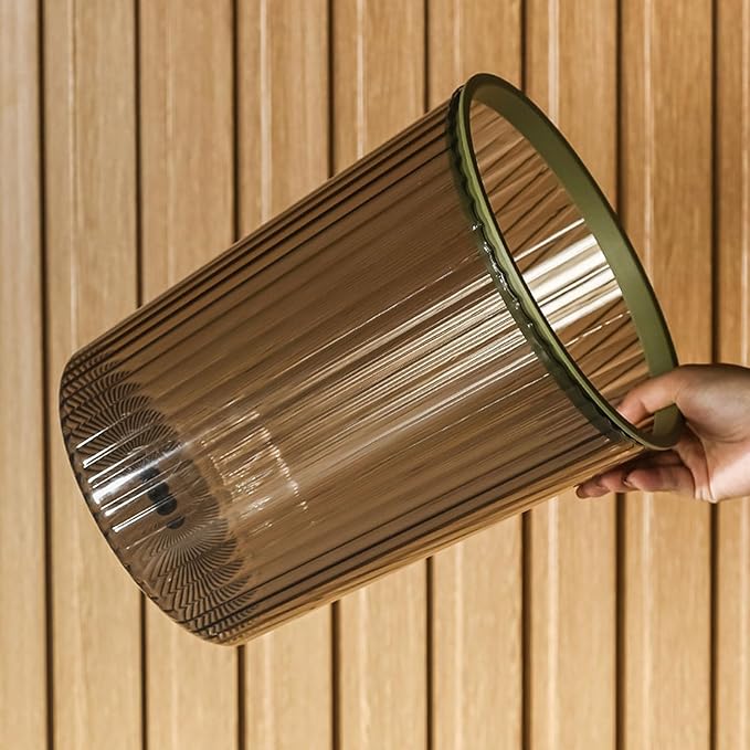 Small Trash Can Green Wastebasket Plastic Garbage Container Basket Office Trash Can Kitchens Garbage Can Bedroom Plastic Wastebasket Round Garbage Container Bin for Bathroom(M)