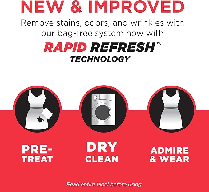 dryel At-Home Dry Cleaner Kit New and Improved Formula with Rapid Refresh Technology Gentle Laundry Care for Special Fabrics and Dry-Clean-Only Clothes 5 Loads