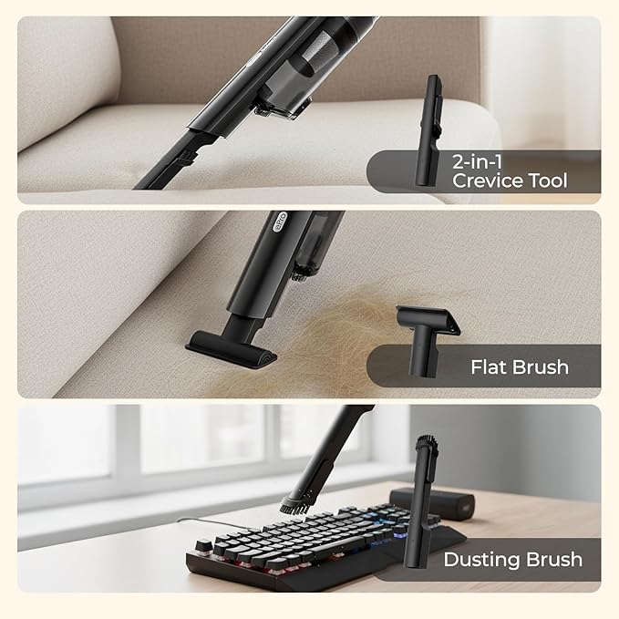 Apical Life Cordless Handheld Vacuum Cleaner 13000Pa Strong Suction Mini Vacuum with Charging Dock 40 Mins Runtime LED Light HEPA Filter One-Click Empty for Car Detailing and Home