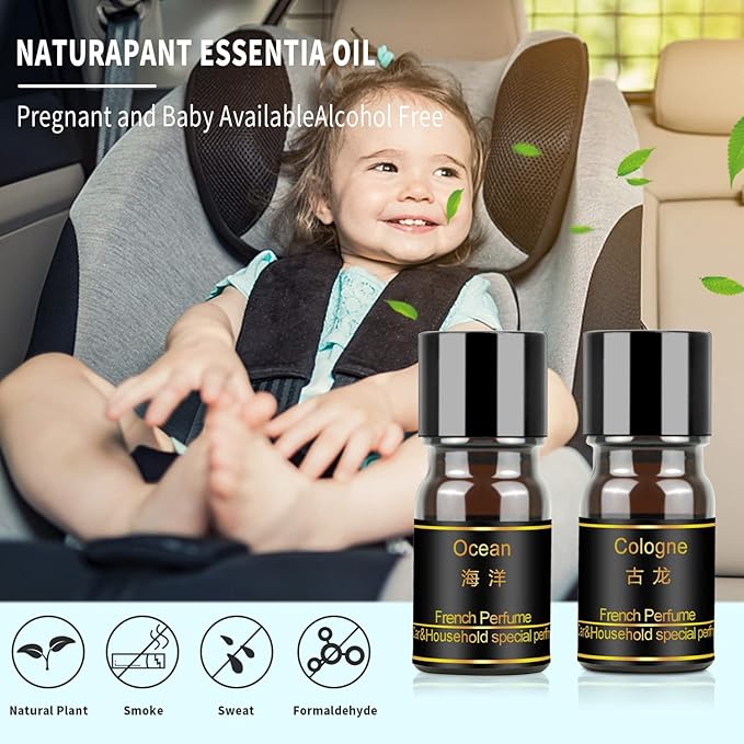 Kwak's Car Air FreshenerRotating Solar Aromatherapy Essential Oil Diffuser Scent with Extra 4 Bottle Solar Car Air Freshener Refill
