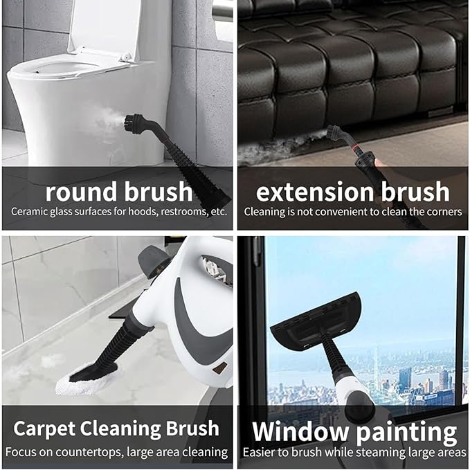 SteamerSteam CleanerPressurized Handheld Multi-surface Natural Steam Cleaner110v Compact Steam Cleaner for Home to Clean Kitchen Counters Stoves Bathroom Sinks and Dining Tables