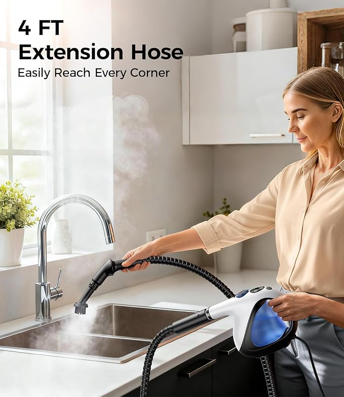 Handheld Steam Cleaner for Home 3s Instant Heat-Up No Need to Wait Upgrade 2 LB Light Weight Easy Refill Portable Steamer Cleaner for Furniture Couch Grout Walls Kitchenware Cleaning