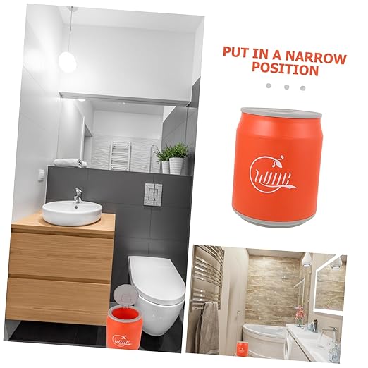 Zerodeko Soda Can Shaped Auto Trash Can Wastebasket Lid Kitchen Waste Bin Small Bathroom Bin for Home Decor