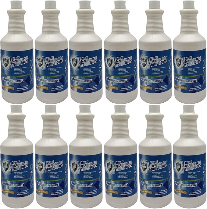 UltraShield Ready To Use (RTU) - High-Gloss Floor Finish Scratch-Resistant Slip-Reducing Dust-Free Spray Bottle - Includes 2 Heavy Duty Spray Triggers Case of (12 x 32 oz)