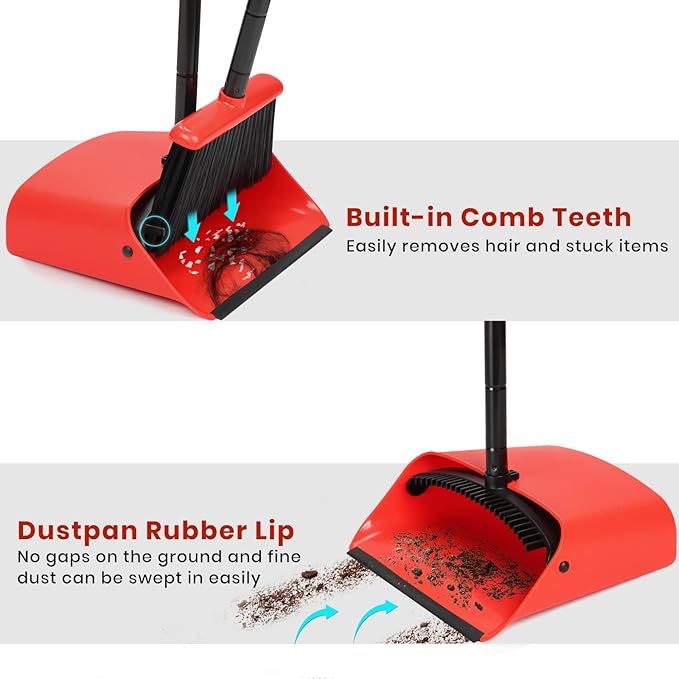 TreeLen Broom and Dustpan Set 52 inch Broom and Dust Pan Combo for Home