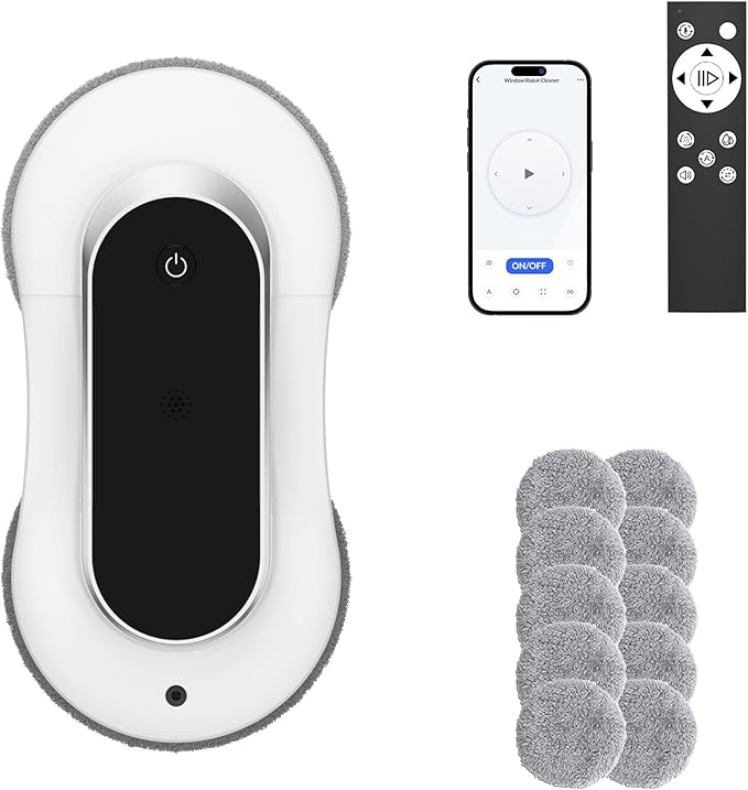 Automatic Window Cleaner Robot With Dual Water SpraySmart Window Cleaning Washer Machine With 3000pa Suction&ampAI Path PlanningPerfect Windows Cleaning Robot For HighRise Windows Tiles And Glass