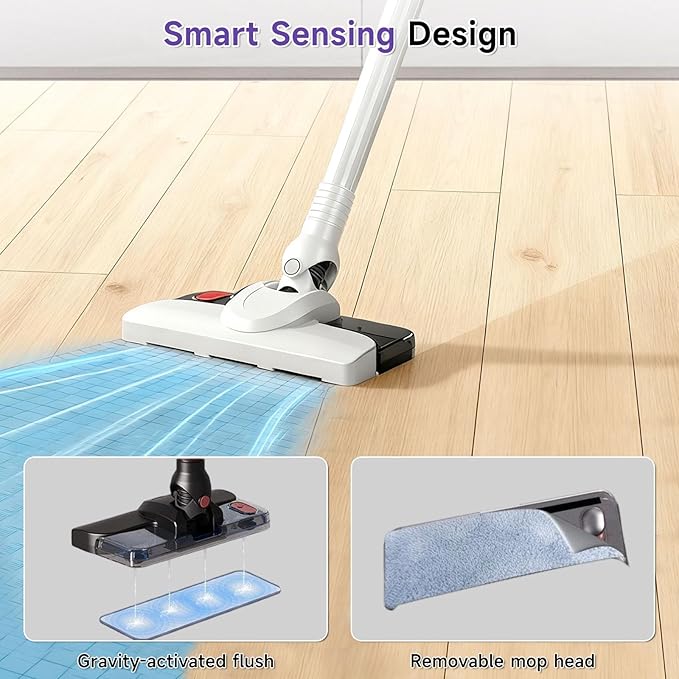 Cordless Vacuum Cleaners for Home Hardwood Floors Vacuum Mop All in One Lightweight Stick Wireless Cleaner Detachable Water Tank and Mop. Ideal for Hard Floor &amp Pet Hair Mop &amp Vacuum Combo