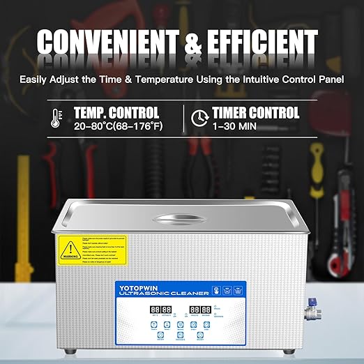 Professional 22L Ultrasonic Cleaner Ultra Sonic Part Cleaner 110V 480W Digital Ultrasonic Carburetor Cleaning Machine for Bulk jewelries Eyeglasses Watches Circuit Boards Lab Tools Auto Parts