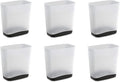 Sterilite 3.3 Gallon Slim Waste Basket Wastebasket Small Clear with Flat Gray base