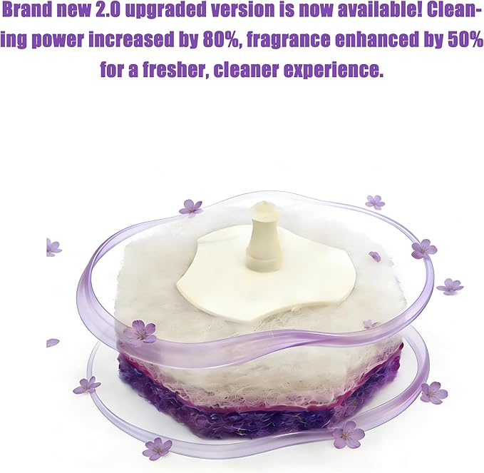 50 Pack Toilet Wand Refills Compatible with Clorox Toilet Wand Handle - Lavender Scented Disposable Cleaning Heads - Purple Scrubber Pads Refill Kit with Pre-loaded Cleaner (Wand Not Included)