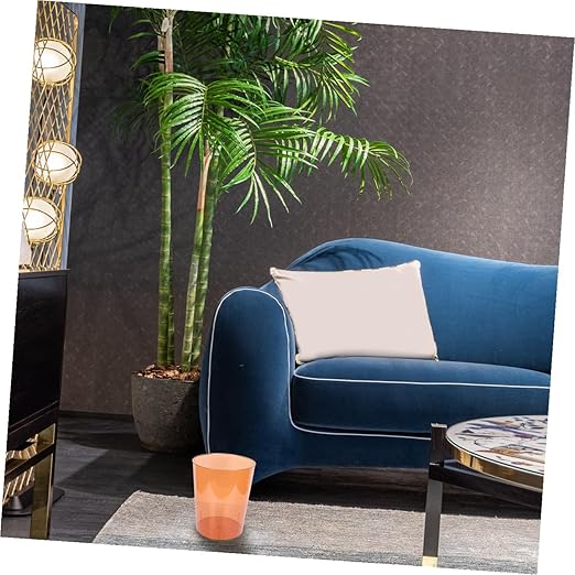Modern Simple Orange Flower Bucket and Trash Can Medium Size Plastic Creative Storage Wastebasket for Home Office Bedroom Use