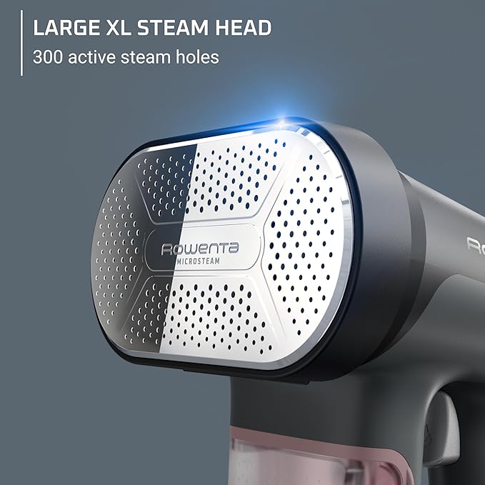 Rowenta Iron Steamer for Clothes 3in1 Hand Held Steamers Clothing Steamer Ironing Lint Remover 7.1 Oz Tank 1875 Watts Auto-Off Black &amp Pink DR8865