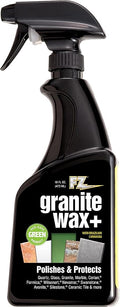 Granite Wax Plus - Granite Cleaner &amp Polish Hard Water Stain Remover Kitchen and Bathroom Cleaner - Streak-Free Shine Carnauba Wax Banana Scent 16 oz