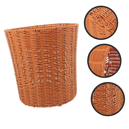 PRETYZOOM Waste Basket for Home and Kitchen Imitation Rattan Woven Trash Can Multipurpose Storage Basket for Organizing Clean Design for Spaces