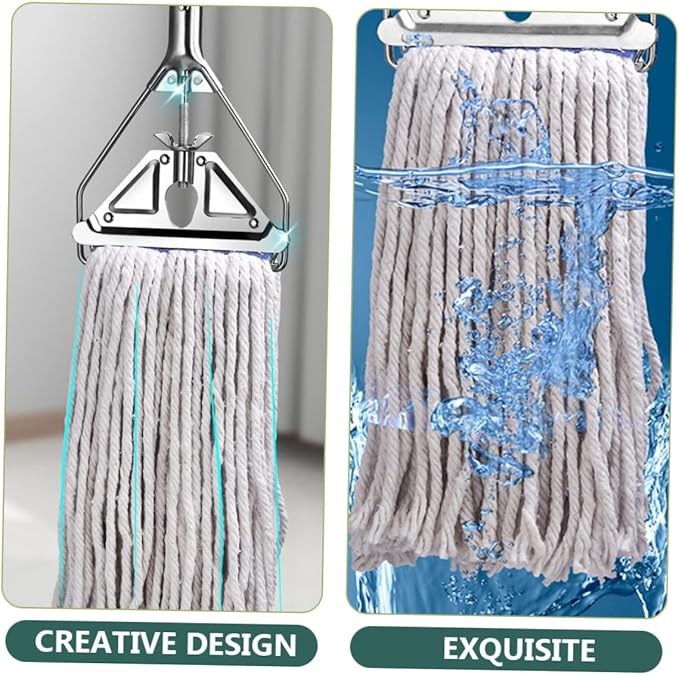 Household Cotton Mop for Floor Cleaning Wet Dry Use Long Handle Heavy Duty Absorbent Mop for Hardwood Tile Durable and Easy to Grip