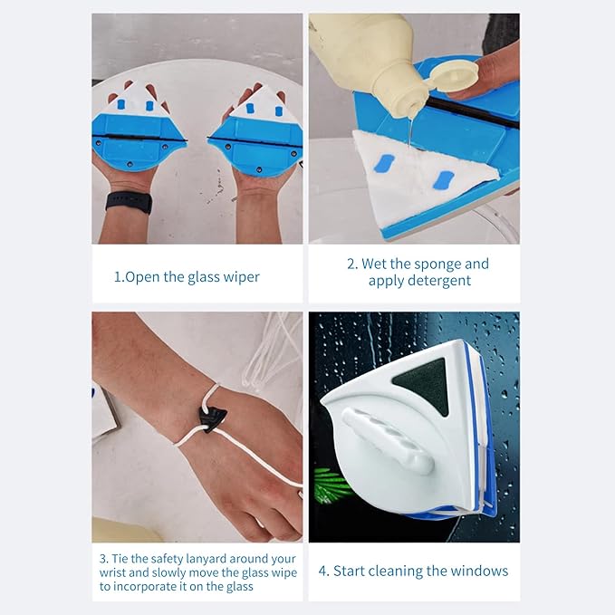 Glass Cleaning Tools Double Side Magnetic Wash Window Wiper Household Cleaning Brush Glass Cleaner Tool for Glazed5~12mm