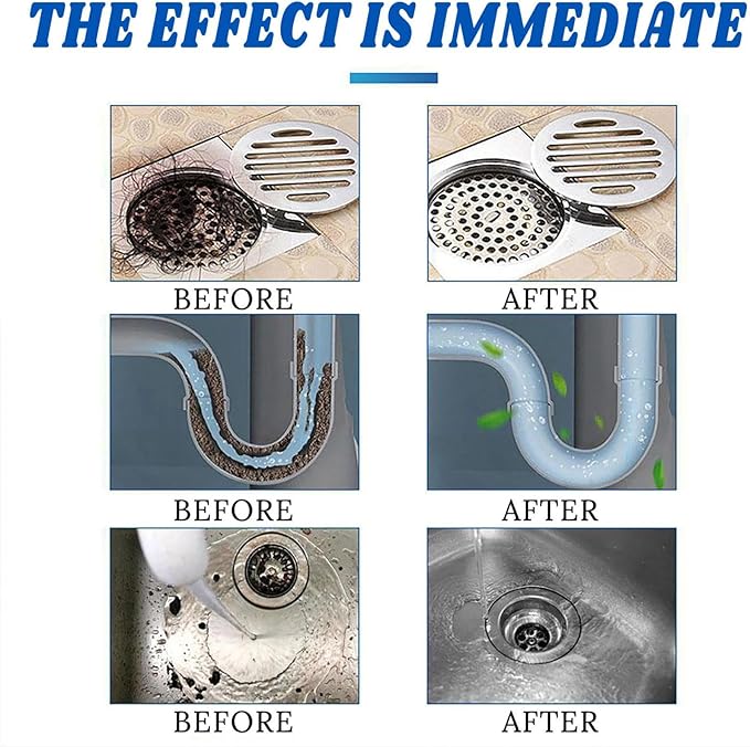 Sink Drain Hair Clog Remover Cleaner Pipeline Dredging Agent Powerful Unclogging Sink Hair Cleaner Toilet Unclogger Heavy Duty Bathroom Shower Pipeline Dredging Agent (1)