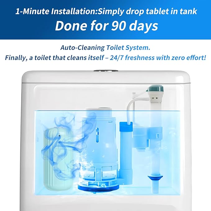 3Pcs WTWD Automatic Toilet Cleaner - Prevents Hard Water Stains Reduce Scrubbing Toilet Tank Cleaner Automatic Toilet Bowl Cleaner Magic Bottle Design for Stain-Free Hands Septic Safe