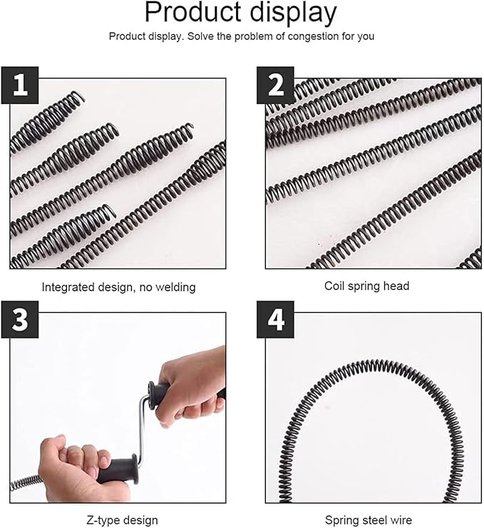 Drain Clog Remover Tool Dredge Tool Grabber Pickup Clog Remover Universal Spring Pick Up Reacher Bendable Hose For Bathtub Kitchen Sink