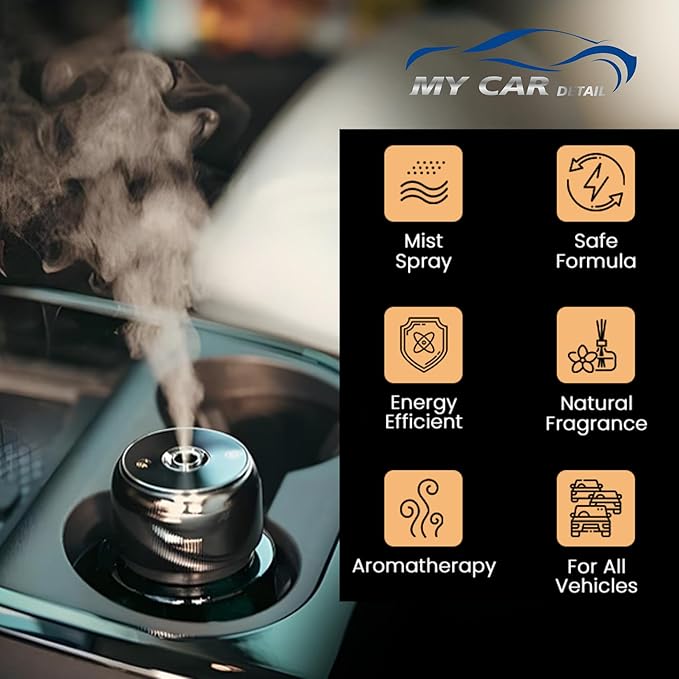 Smart Air Freshener MyPerfume Car Diffuser – USB Aromatherapy Essential Oil Humidifier Mini Portable Scent Diffuser for Car Home &amp Office – MyCreed 160ml