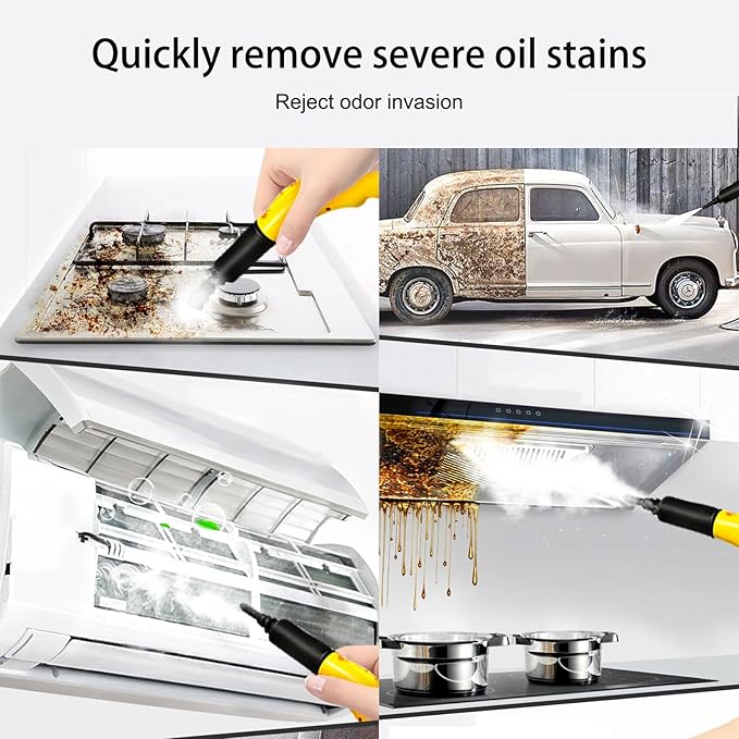 3.5L High - Temp Steam Engine Cleaner: 3000W High - Pressure Multi - Use Steam Washer for Home Car Washing &amp AC Cleaning w/Continuous Steam 6 Accessories &amp 40 - sec Heat - Up.
