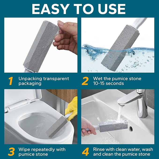 Emycool Pumice Stone Toilet Bowl Cleaner 14 Pack Toilet Pumice Stone with Handle for Toilet Cleaning Bathtubs Sinks Swimming Pools Grills