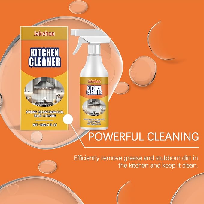 Kitchen Grease Cleaner Multi-Purpose Degreaser For Range Hood Stovetop Effective On Stubborn Oil Stains Safe For Countertops &amp Appliances(3PCS)