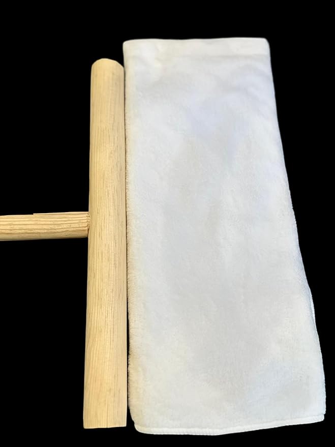 Set of Two Wood Stick MOP. The Cuban mop Stick in T Shape. It is The Traditional Cuban mop. Palo de atrapear Cubano with one Microfiber