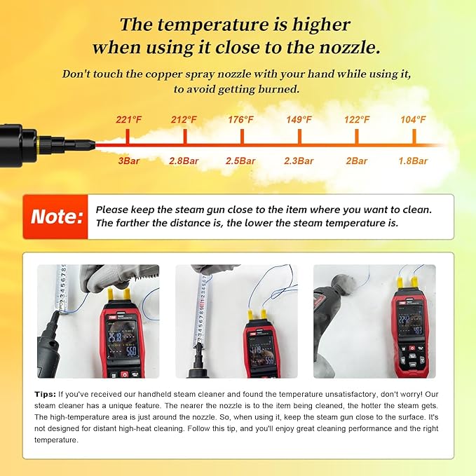 Steam Cleaner15s Heat-Up1.6L Tank3-Level Adjustable Handle2500W Steamer for CleaningPortable Steamer for Cleaning with 16PCS AccessoriesSteam Cleaner for HomeGroutTileCouchCarDirtGrease