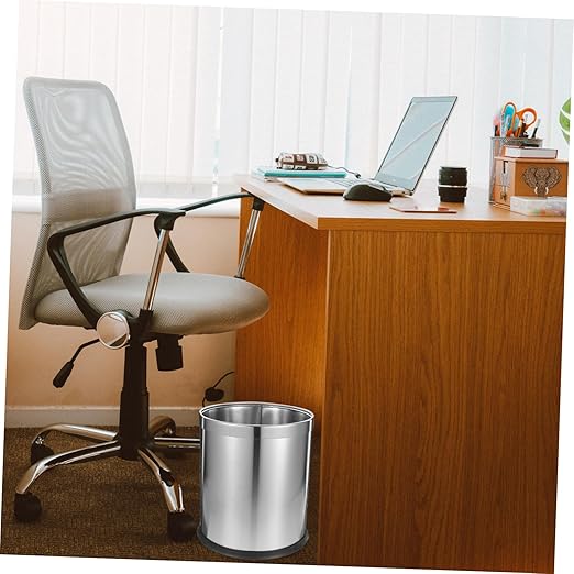 Stainless Steel Trash Bin for Home Opening Design Wastebasket for Kitchen Bathroom and Office Sleek and Simple Garbage Container for Everyday Use