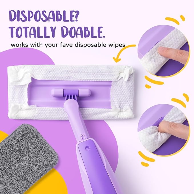 Purple Mini Spray Mop for Toddler-Montessori Cleaning Toy That Real Spray WaterPretend Playhouse Essentials for Girls Ages 3-8Toddler Educational Housekeeping Set