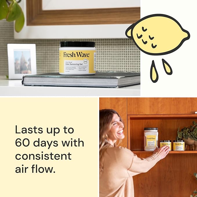 Lemon Home Odor Solutions Bundle 2-Pack 15 oz. Gel &amp 24 fl. oz. Spray