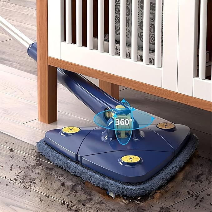 360° Rotating Adjustable Cleaning Mop Triangle Cleaning Mop with Automatic Water Squeezing Telescopic Rotating Walls Ceilings Windows 12027(D)
