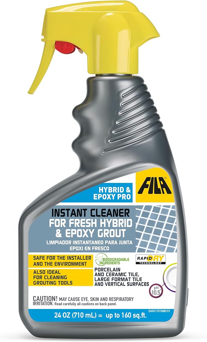 FILA Surface Care Solutions HYBRID &amp EPOXY PRO Instant Cleaner for Fresh Epoxy Grout residues Grout Cleaner to use during Installation Clean your Epoxy Floor Kit Tools after Epoxy Flooring 24
